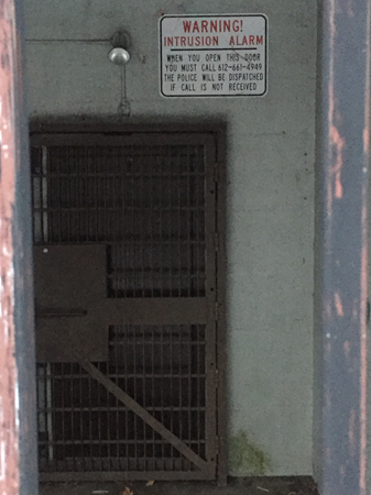 A sign warning intruders away